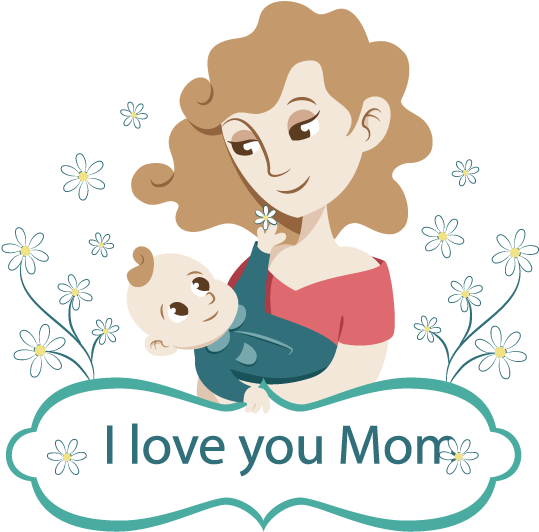 Mother Infant Child Love - Love U Mom Png (800x800)