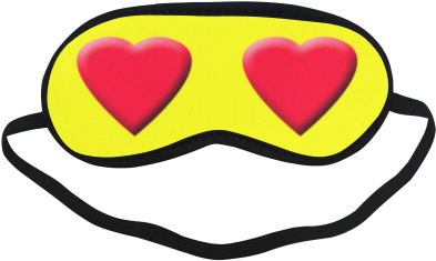 Emoticon Heart Eyes Sleeping Mask - Blindfold (500x500)