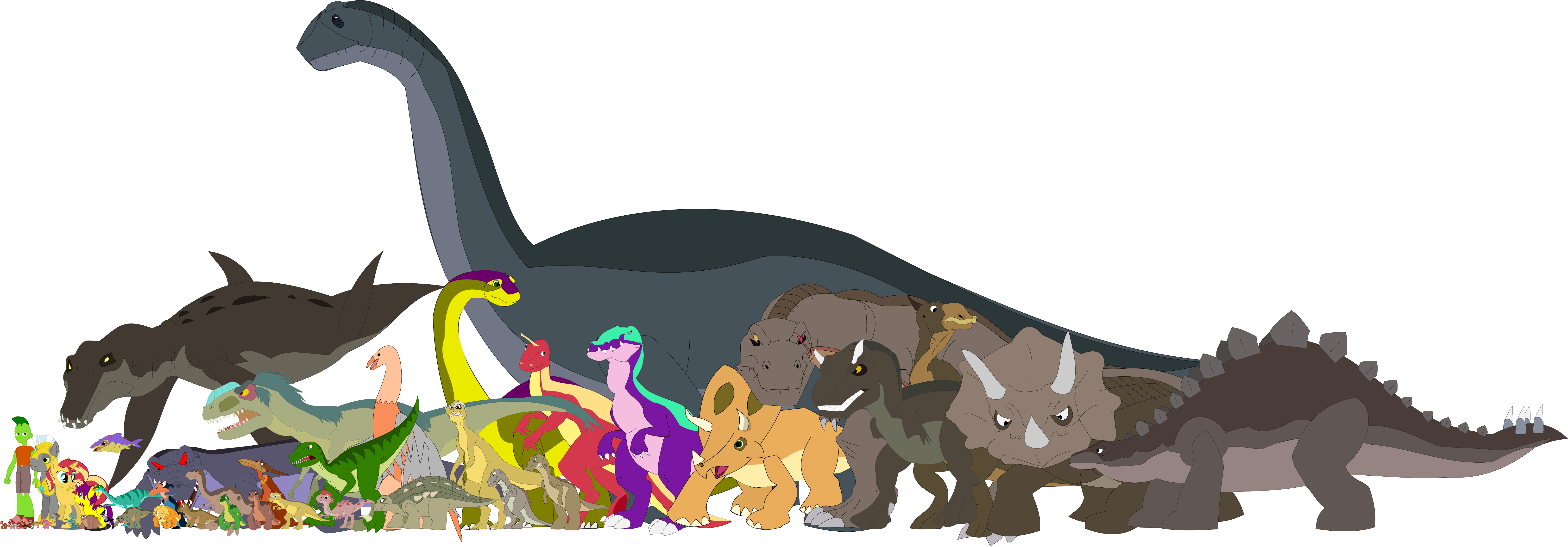 Triceratops Clipart Download - Land Before Time Carnotaurus (6521x2276)