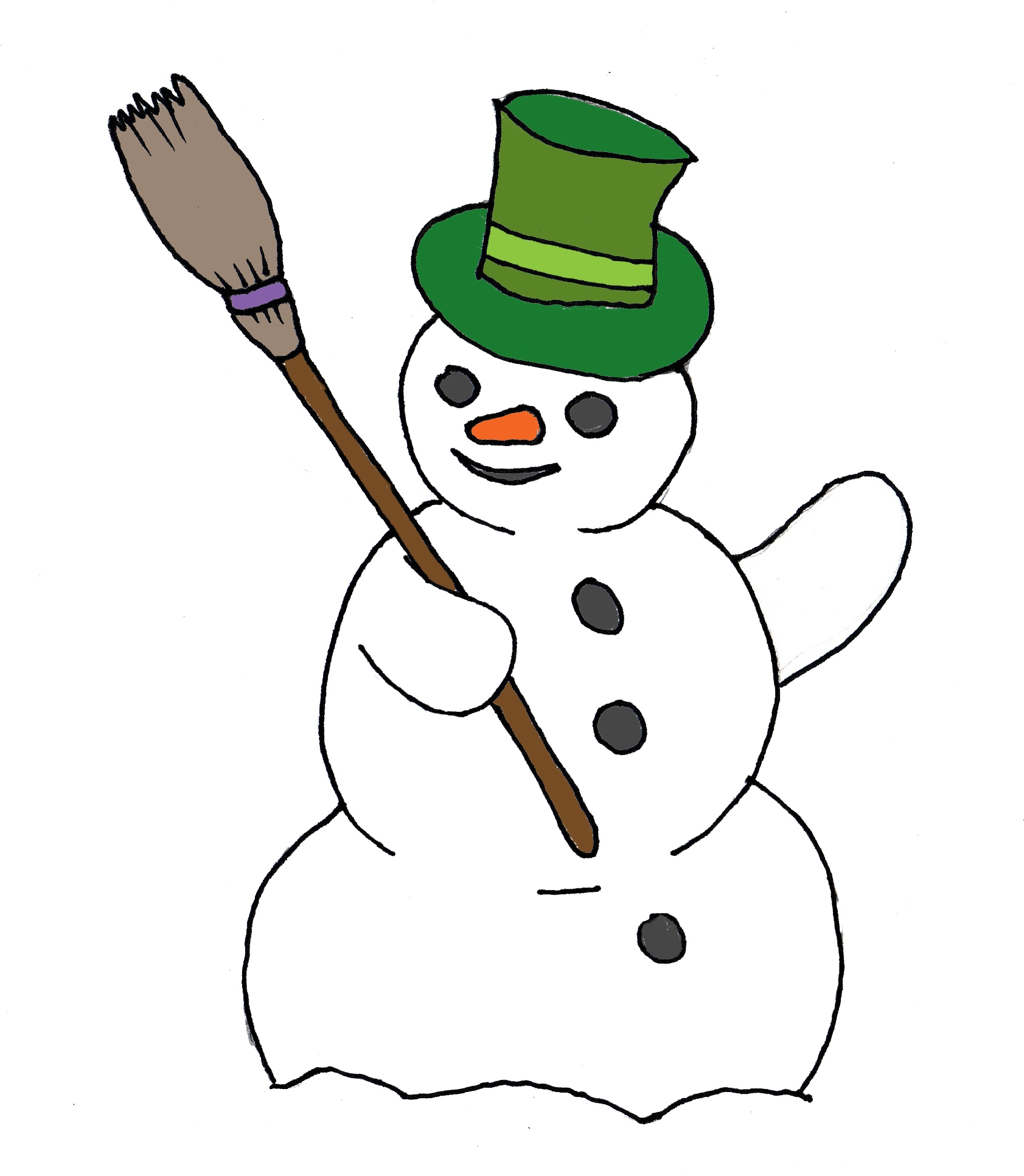 Snowman Black And White Black And White Christmas Snowman - Snowman (1690x1948)