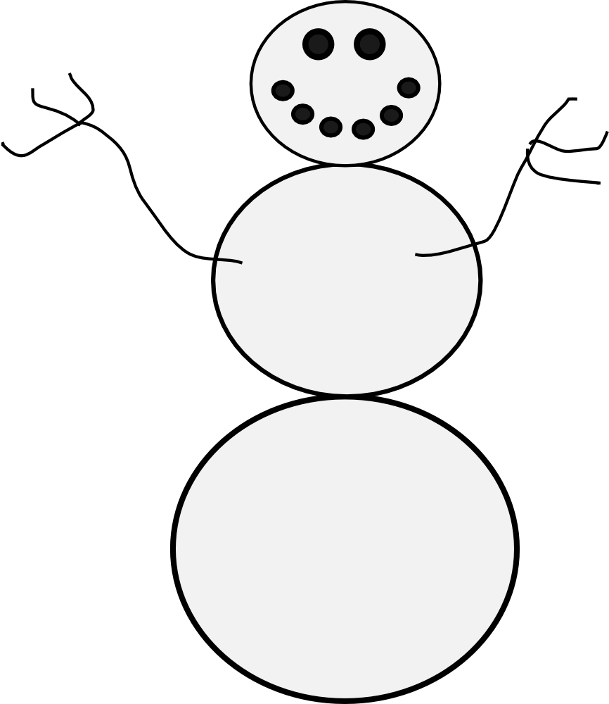 Clip Art - Snowman With No Buttons (866x1000)