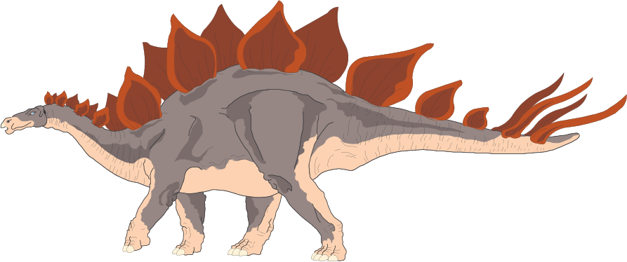 Estegosaurio En Vector E Imagen Normal Con Fondo Transparente - Stegosaurus Free (893x374)