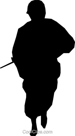 Soldier Symbol Royalty Free Vector Clip Art Illustration - Kid Running Shadow (264x480)