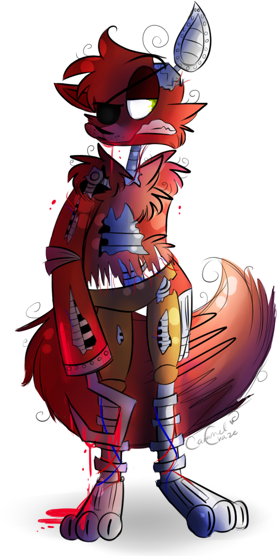 28 Collection Of Withered Foxy Drawing - Fnaf Withered Foxy Fanart (582x1134)