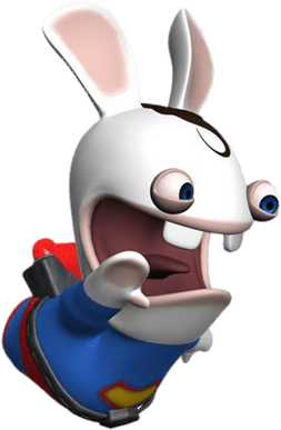 Rabbids Clark Superbunny - Rayman Raving Rabbids Png (400x400)