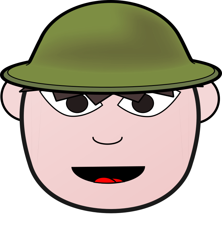 Boy Silhouette Clip Art Download - Soldier Face Clipart (2319x2400)
