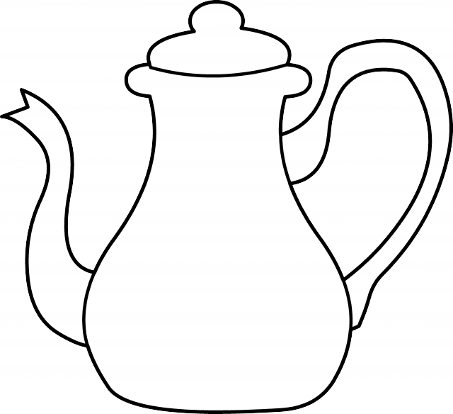 White Tea Pot Clipart (640x584)