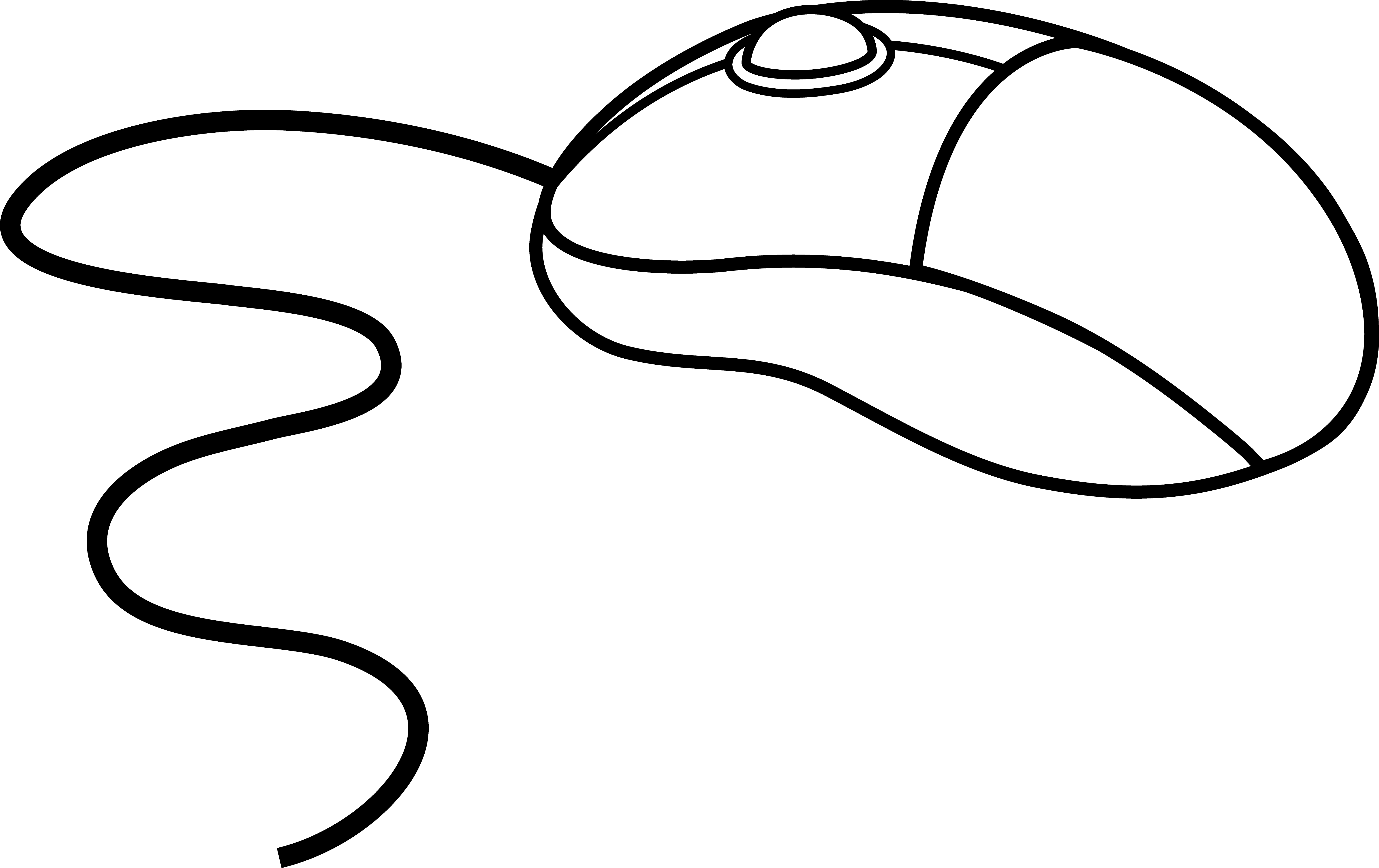Computer Mouse Clipart Black And White - Computer Mouse Black And White (6161x3880)