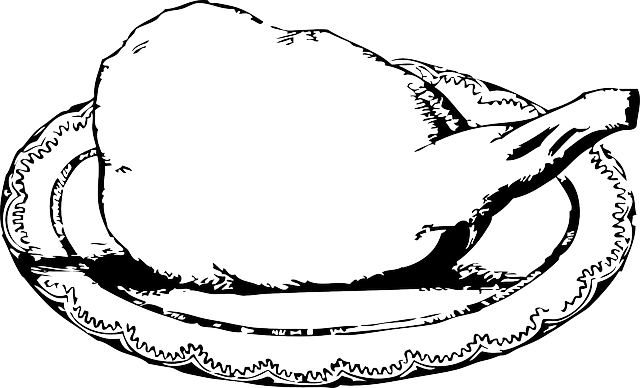 Food, Plate, Outline, Automatic, Meat, Shoulder, Mutton - Outline Images Of Meat (640x388)