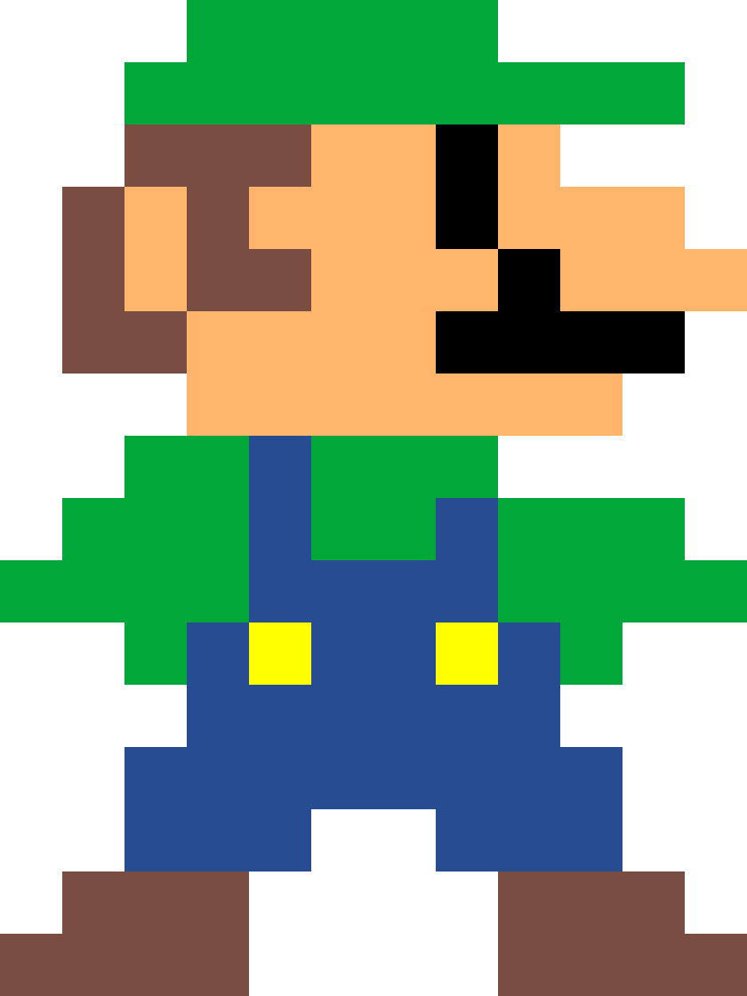 Luigi Clipart Pixel - Mario Super Mario Bros (840x1120)
