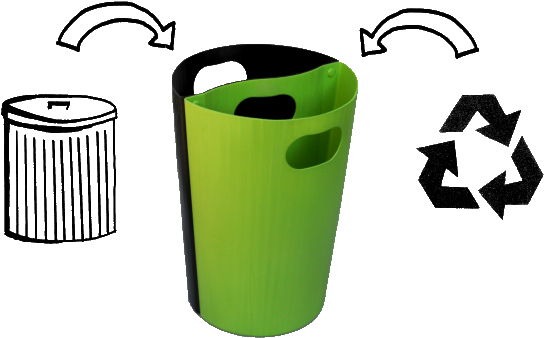 Trash & Recycling In One Compact Eco-friendly Can The - Combination Trash And Recycling Can (554x362)