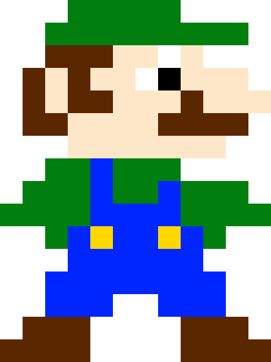 Luigi Clipart Pixel - 8 Bit Modern Mario (384x512)
