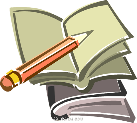 Pencil And Notebook Royalty Free Vector Clip Art Illustration - Publication (480x430)