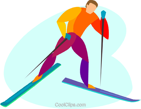 Cross Country Skiing Royalty Free Vector Clip Art Illustration - Liikunta (480x373)