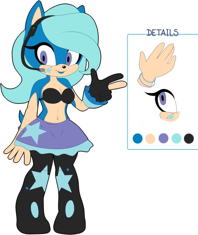 Blueberry The Pop Star Hedgehog - Cartoon (820x975)