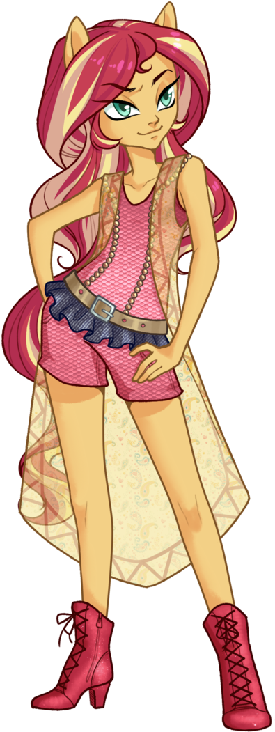 Camp Fashion Show Outfit, Clothes, Equestria Girls, - Sunset Shimmer (400x1060)