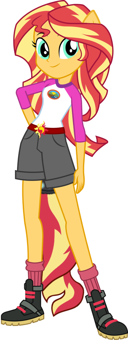 Camper Sunset Ponied Up - Sunset Shimmer Ponied Up (425x1125)