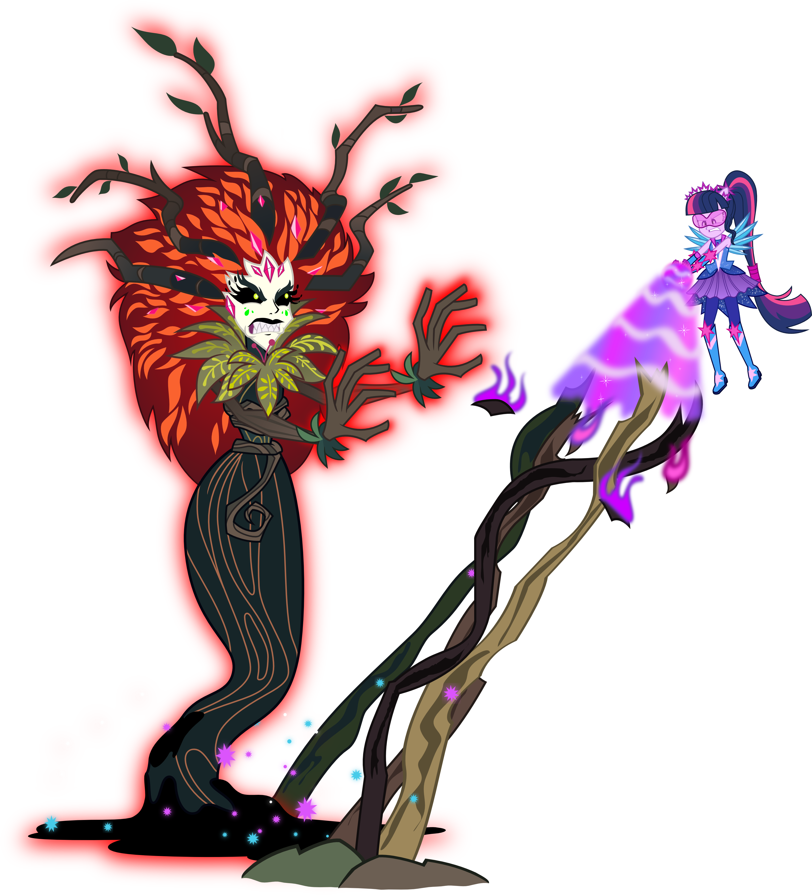 Gaia Everfree Vs Twilight By Vector-brony - Mlp Eg Gaia Everfree (3243x3568)