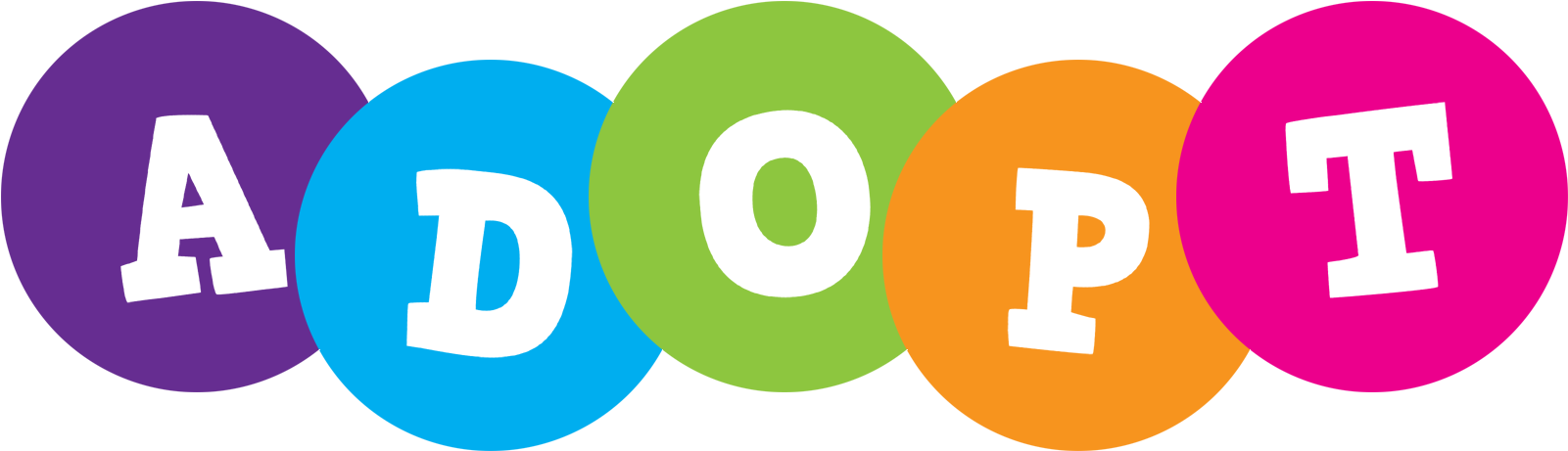 Adopt Png Clip Art In Brightly Colored Circles - Name (1610x1000)