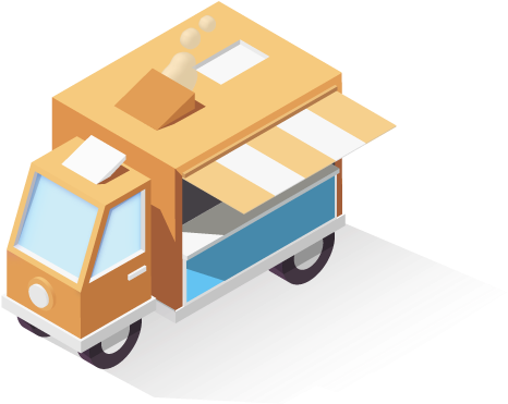 Illustration Of The Serving Side Display On A Truck - Illustration Of The Serving Side Display On A Truck (505x407)