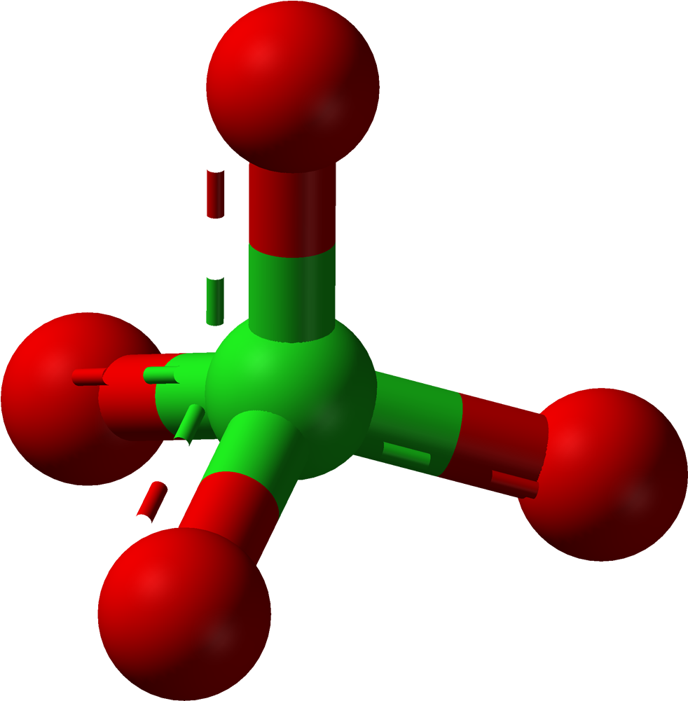 Perchlorate - Potassium Chlorate Ball And Stick Model (1081x1100)