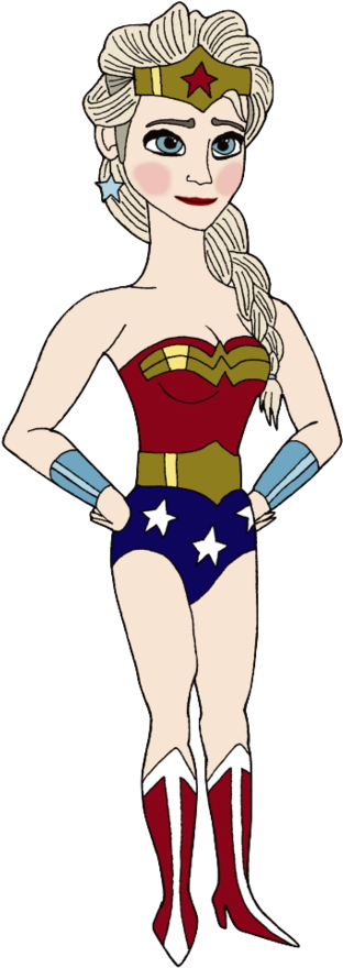 Elsa As Wonder Woman By Renthegodofhumor - Elsa Wonder Woman (400x892)