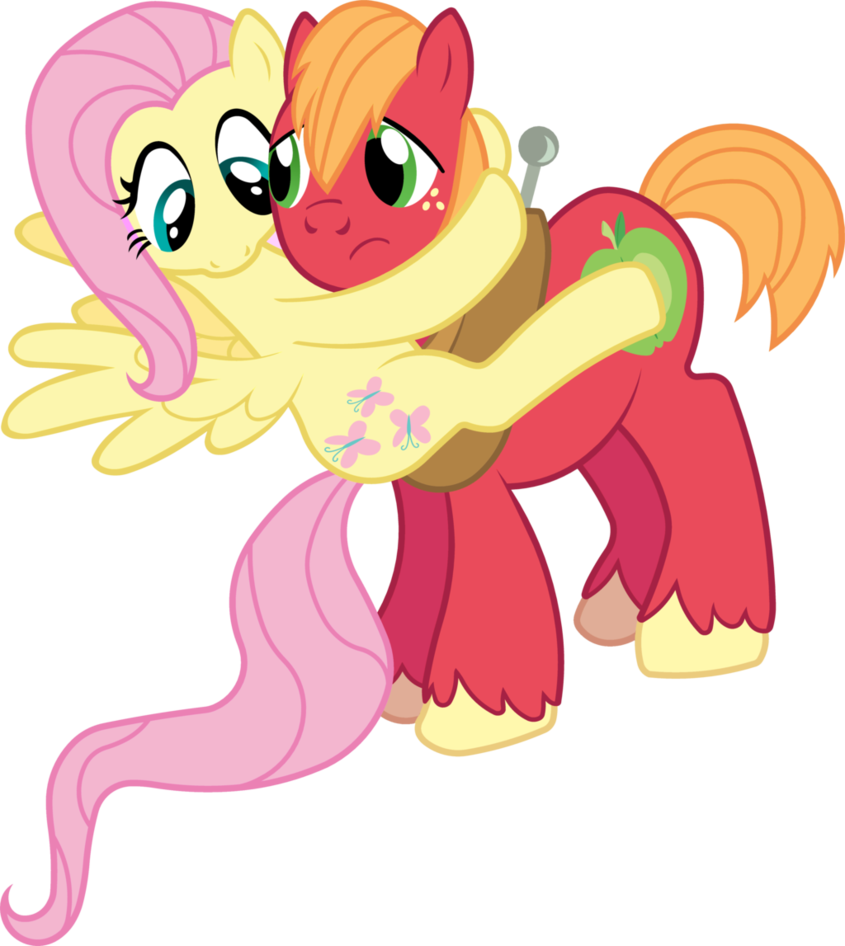Fluttershy And Big Mac - Fluttershy X Big Mac (845x946)