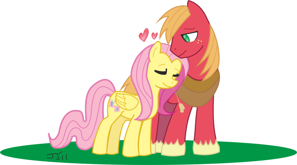 Fluttershy X Big Mac My - Cartoon (1197x668)