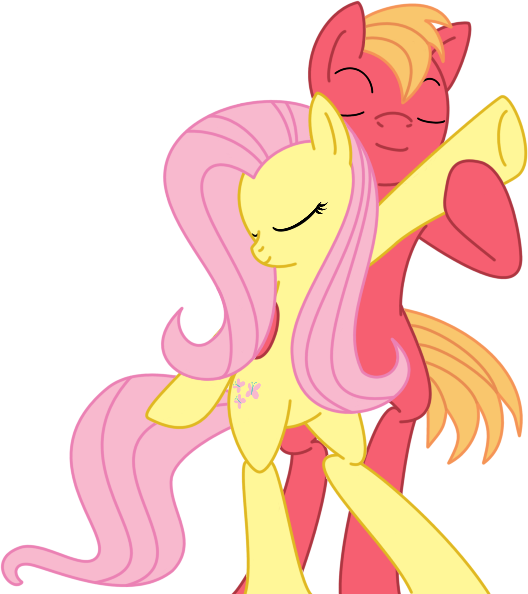 Fluttershy And Big Mac (3031x2273)