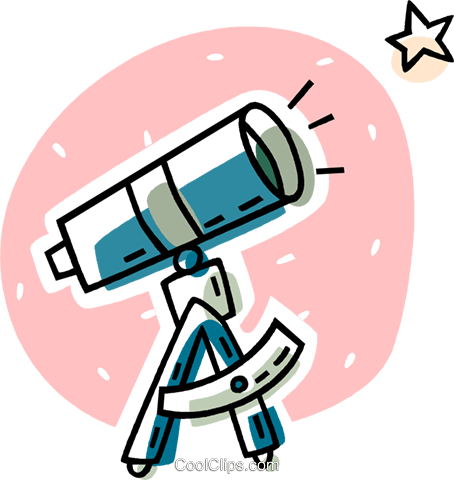 Telescope Royalty Free Vector Clip Art Illustration - Telescope And Stars Clipart (454x480)