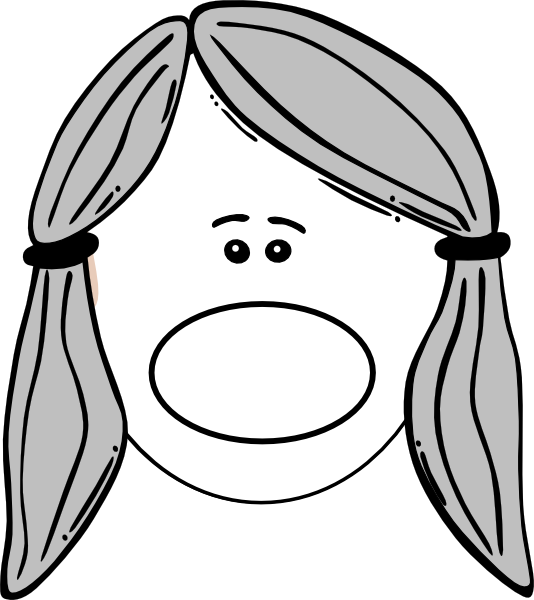 Face Clip Art Black And White (534x600)