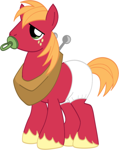 Fluffilyferret, Big Macintosh, Diaper, Diaper Fetish, - Mlp Big Mac Older (400x505)