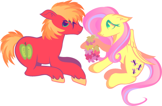 Lionsca, Big Macintosh, Earth Pony, Fluttermac, Fluttershy, - Cartoon (546x359)