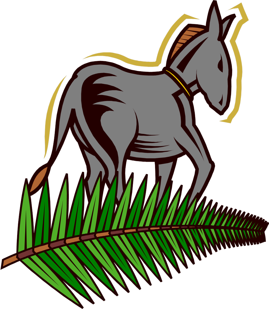 Palm Sunday - Donkey And Palm Branch (942x1080)