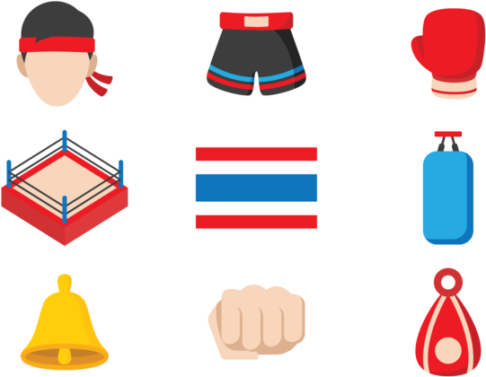 Muay Thai Icons Vector - Clip Art (669x490)