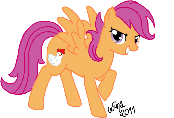 Scootaloo, The Chicken Pony By Mileth - Cartoon (725x569)