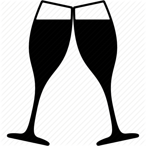 Pin Champagne Cheers Clipart - Two Cups Cheering (512x512)