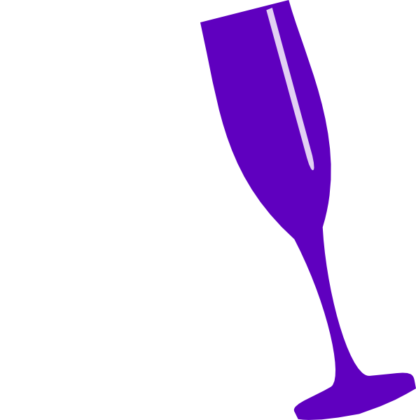 Champagne Clipart Purple - Single Champagne Glass Clipart (594x600)
