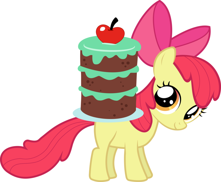 Apple Bloom With Cake By Zhinevrilya - Mlp Apple Bloom Cake (900x743)
