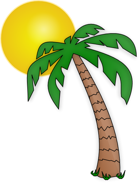 Palm Tree Beach Clipart - Clip Art Palm Tree (456x595)
