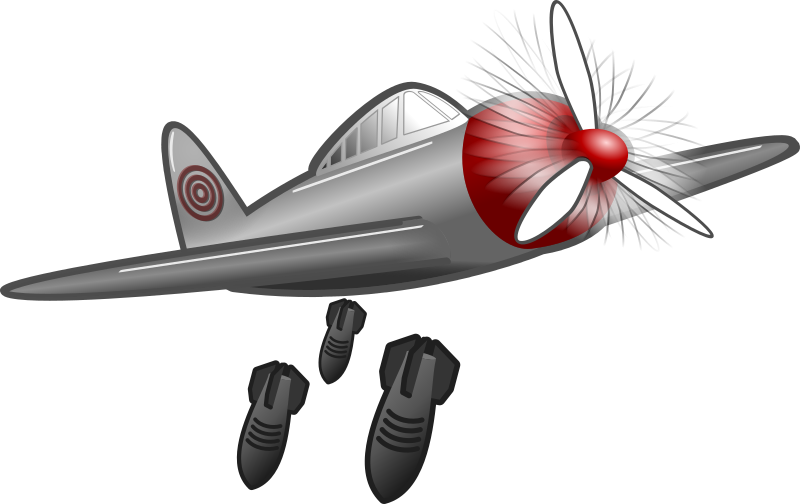 Plane Dropping Bombs Clipart - Plane Dropping Bombs Clipart (800x504)