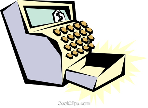 Cash Register Royalty Free Vector Clip Art Illustration - Cash Register Royalty Free Vector Clip Art Illustration (480x350)