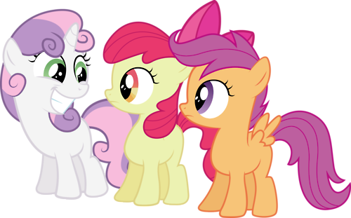 My Little Pony Apple Bloom Sweetie Belle And Scootaloo - Scootaloo Sweetie Belle And Applebloom (500x311)
