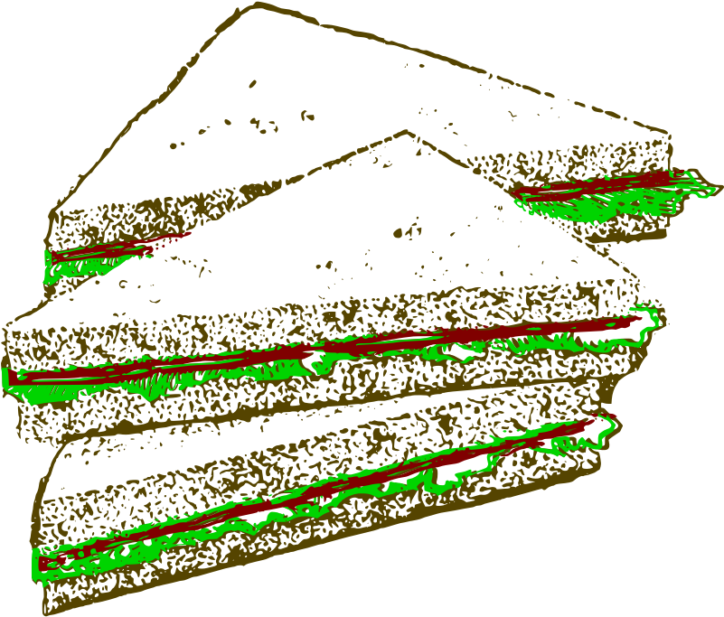 Clipart - Three Sandwiches - Clip Art (800x800)