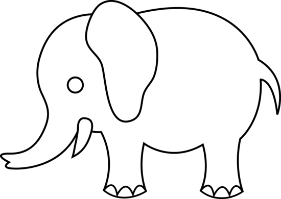 Baby Elephant Clipart Outline - Clip Art (550x390)