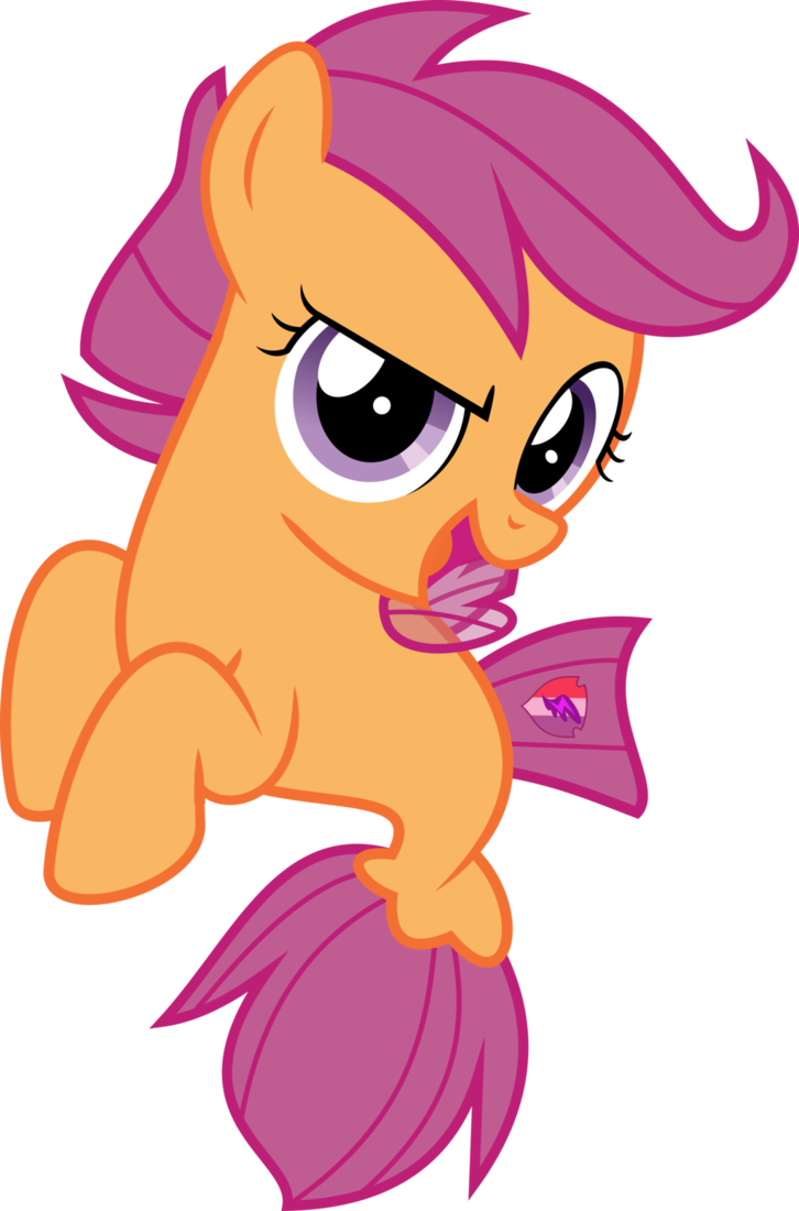 Mlp Vector - Scootaloo - Cutie Mark Crusaders Seapony (726x1100)