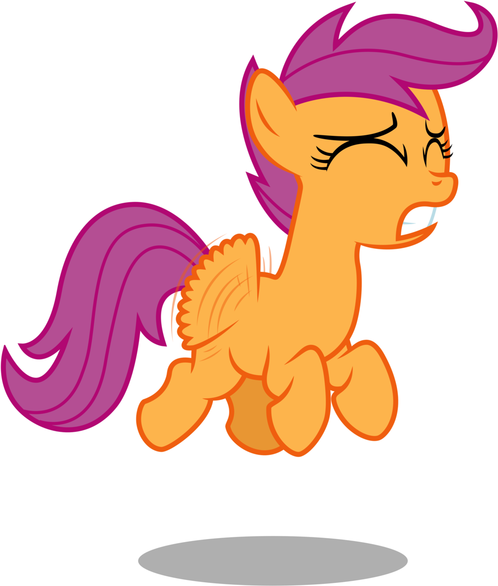 Scootaloo Trying To Fly By Bobsicle0 - My Little Pony Scootaloo Flying (1024x1195)