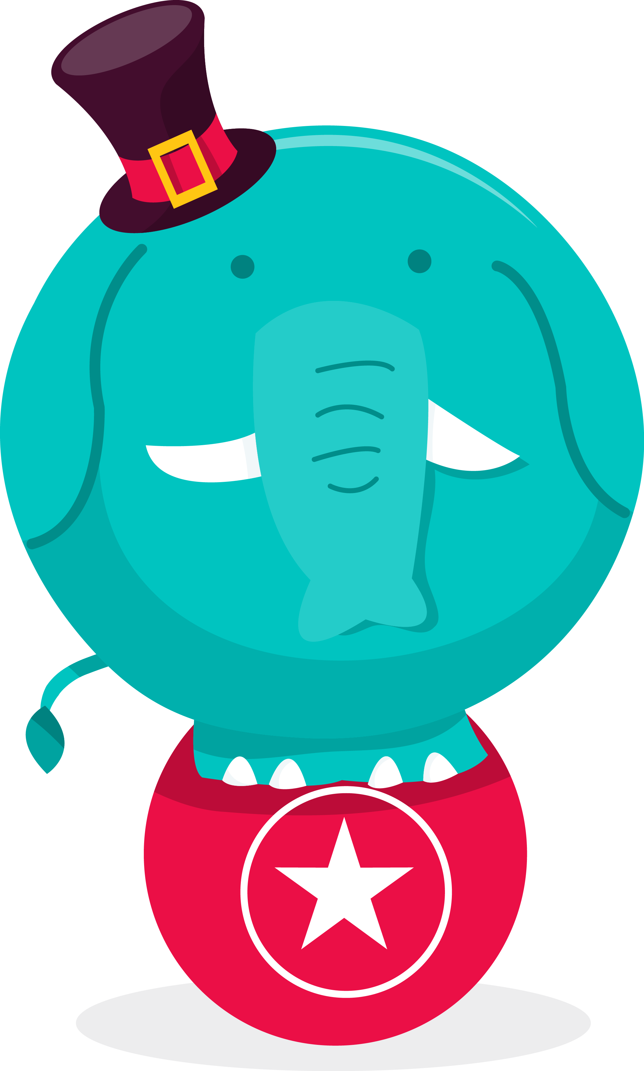Performance Circus Elephant - Clip Art (2145x3563)