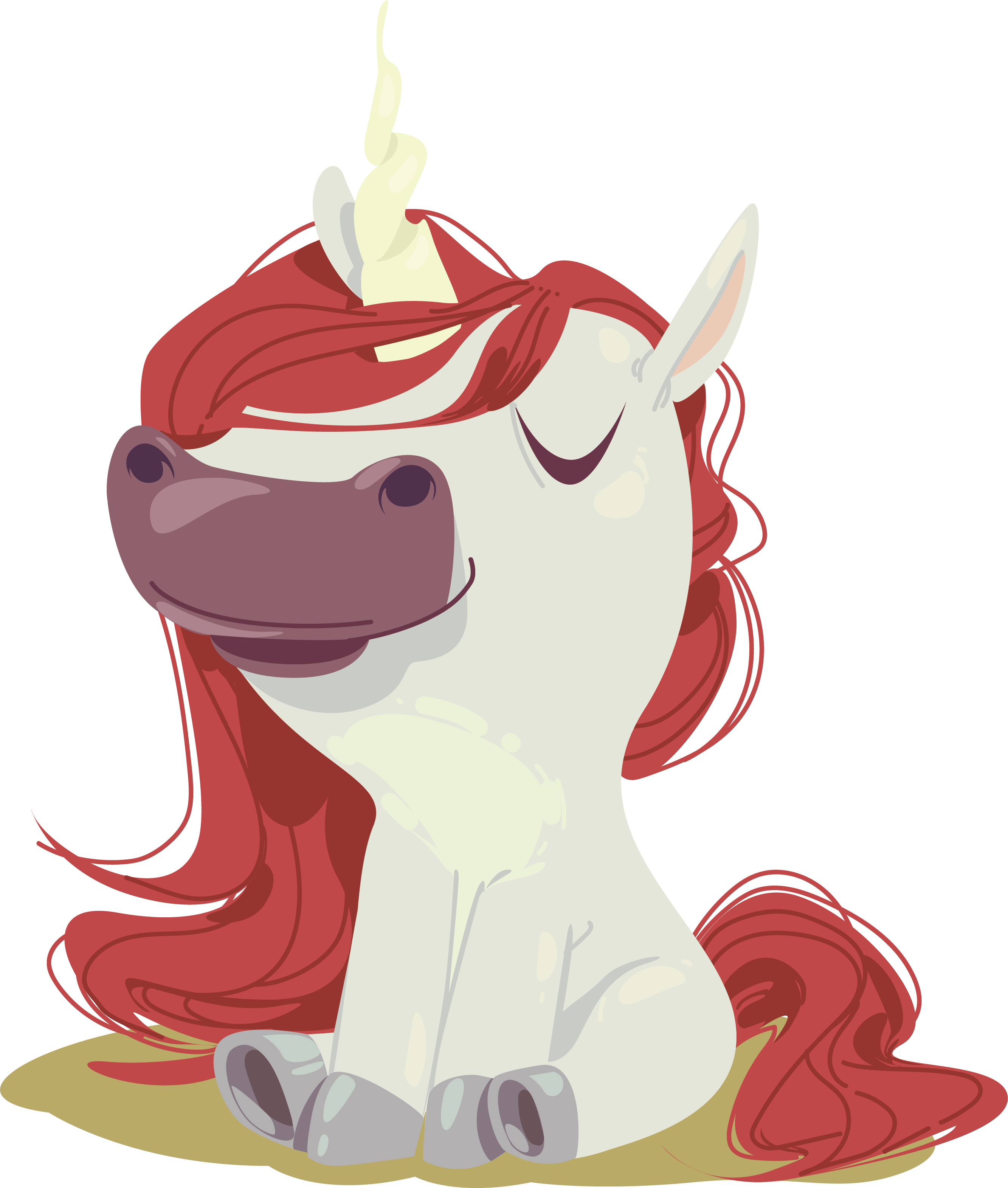 A Cartoon Unicorn Sitting On The Ground - Unicorn (2666x3142)