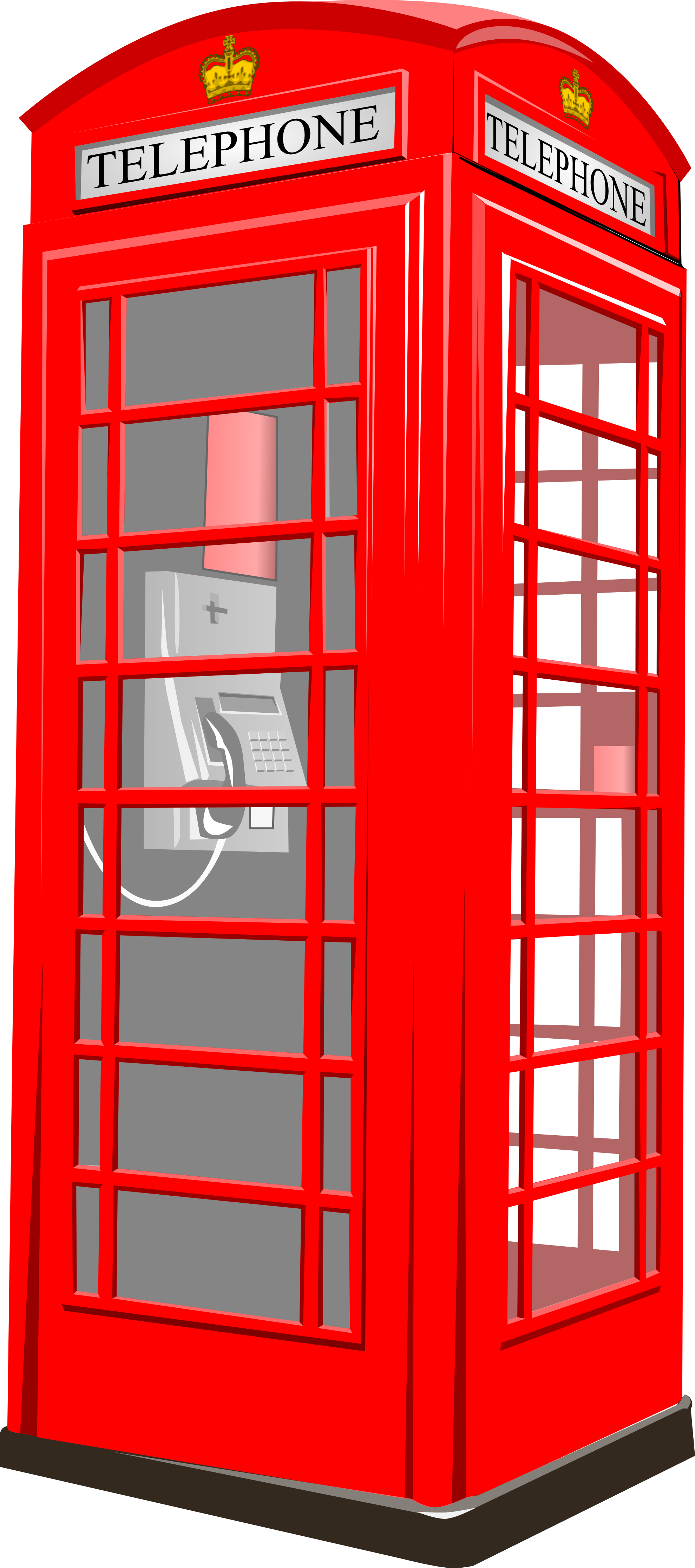 Phone Booth Clipart Black And White - London Telephone Booth Clipart (1979x4464)